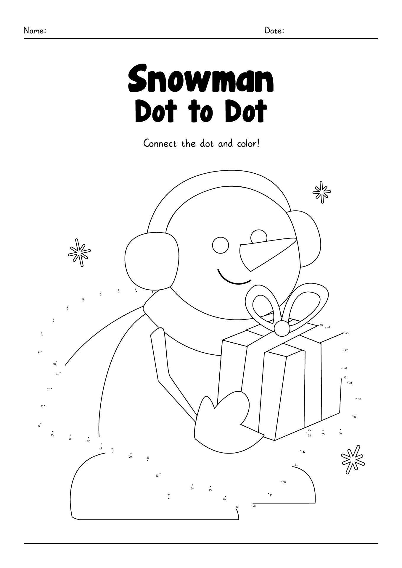 Free Printable Winter Connect the Dots Image