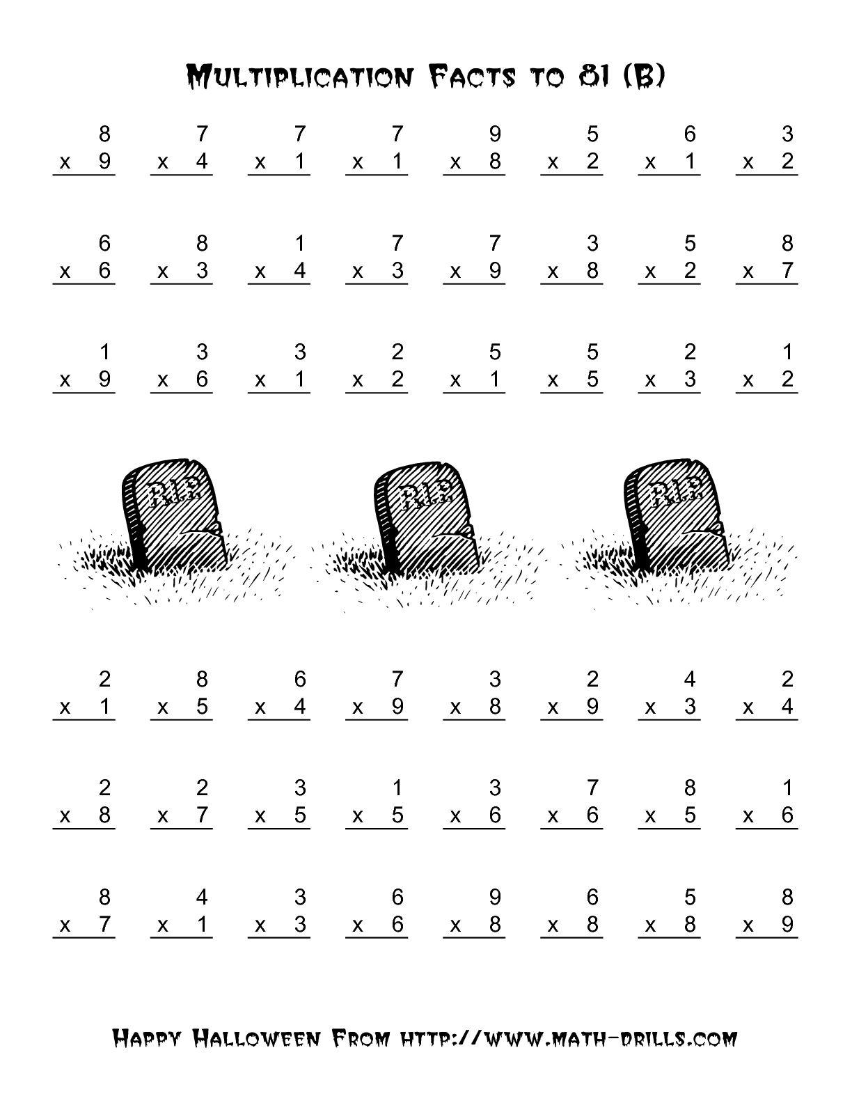 Halloween Math Worksheets Multiplication Image