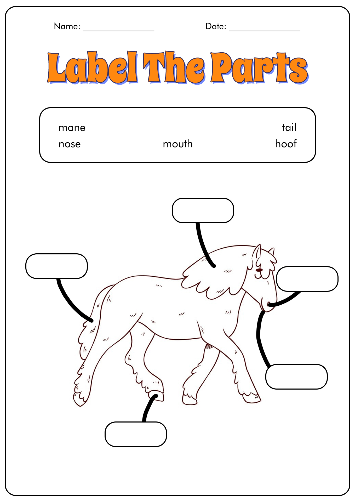 18 Best Images of Horse Study Worksheets - Horse Riding Posture ...