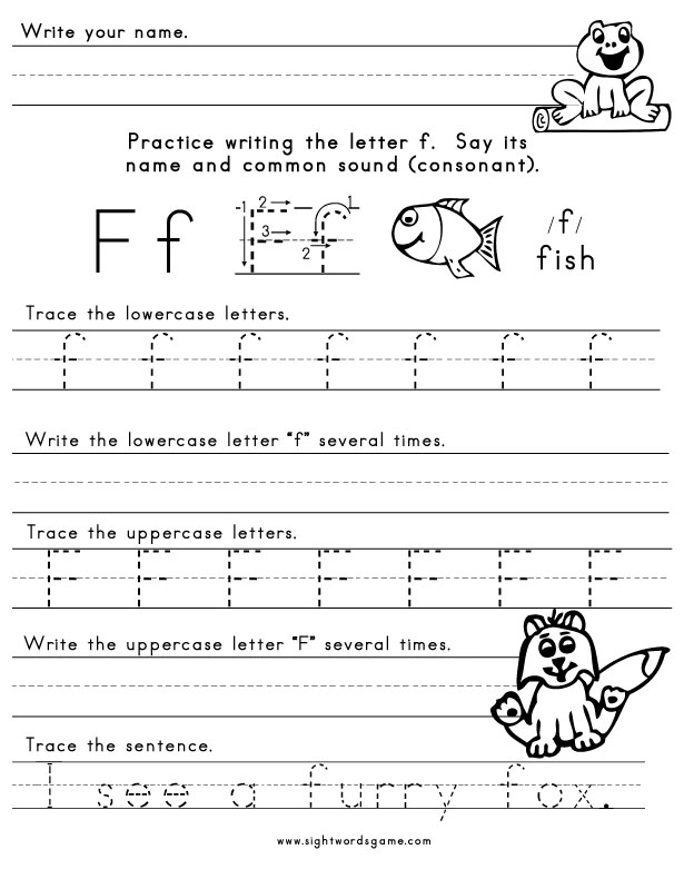 Letter F Worksheet