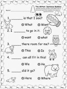 Multiple Choice Sentences Kindergarten Worksheets Image