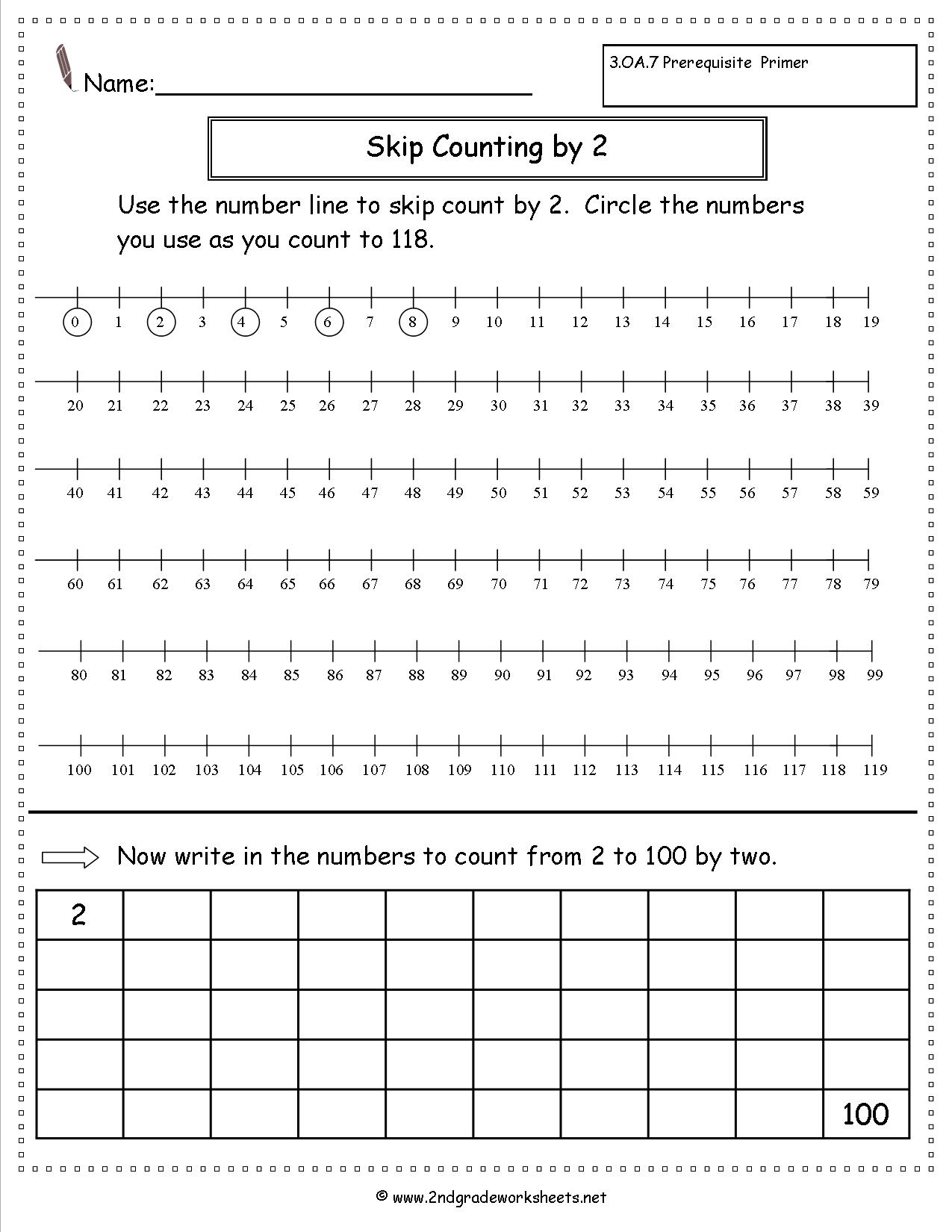 Number Line Skip Counting Worksheets Image