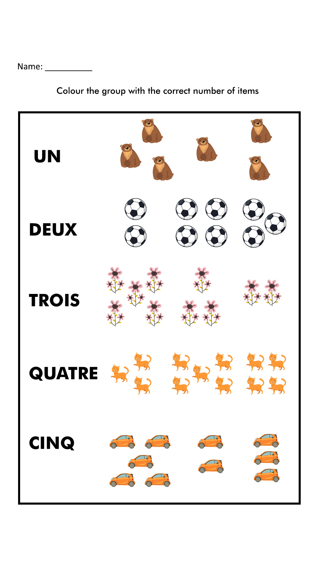 Printable French Worksheets Numbers Image
