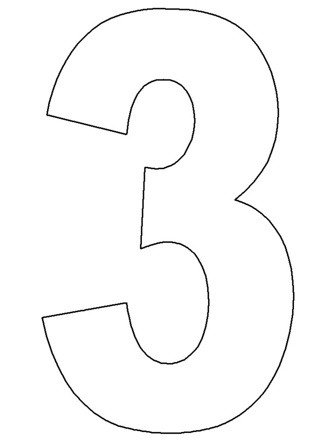 Printable Number 3 Templates Image
