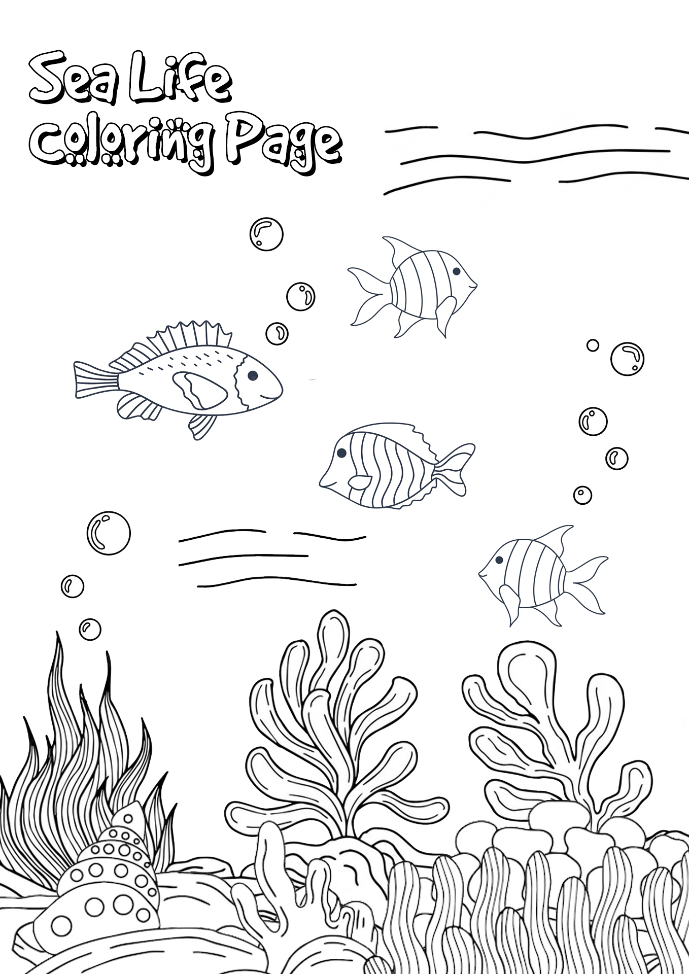 Sea Life Coloring Pages Printables Image