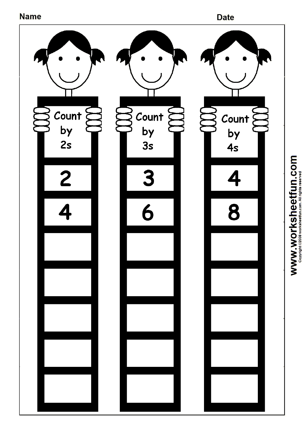 Skip Counting by 10 Worksheets Image
