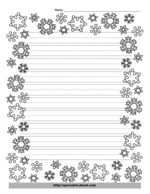 Snowflake Border Writing Paper Image