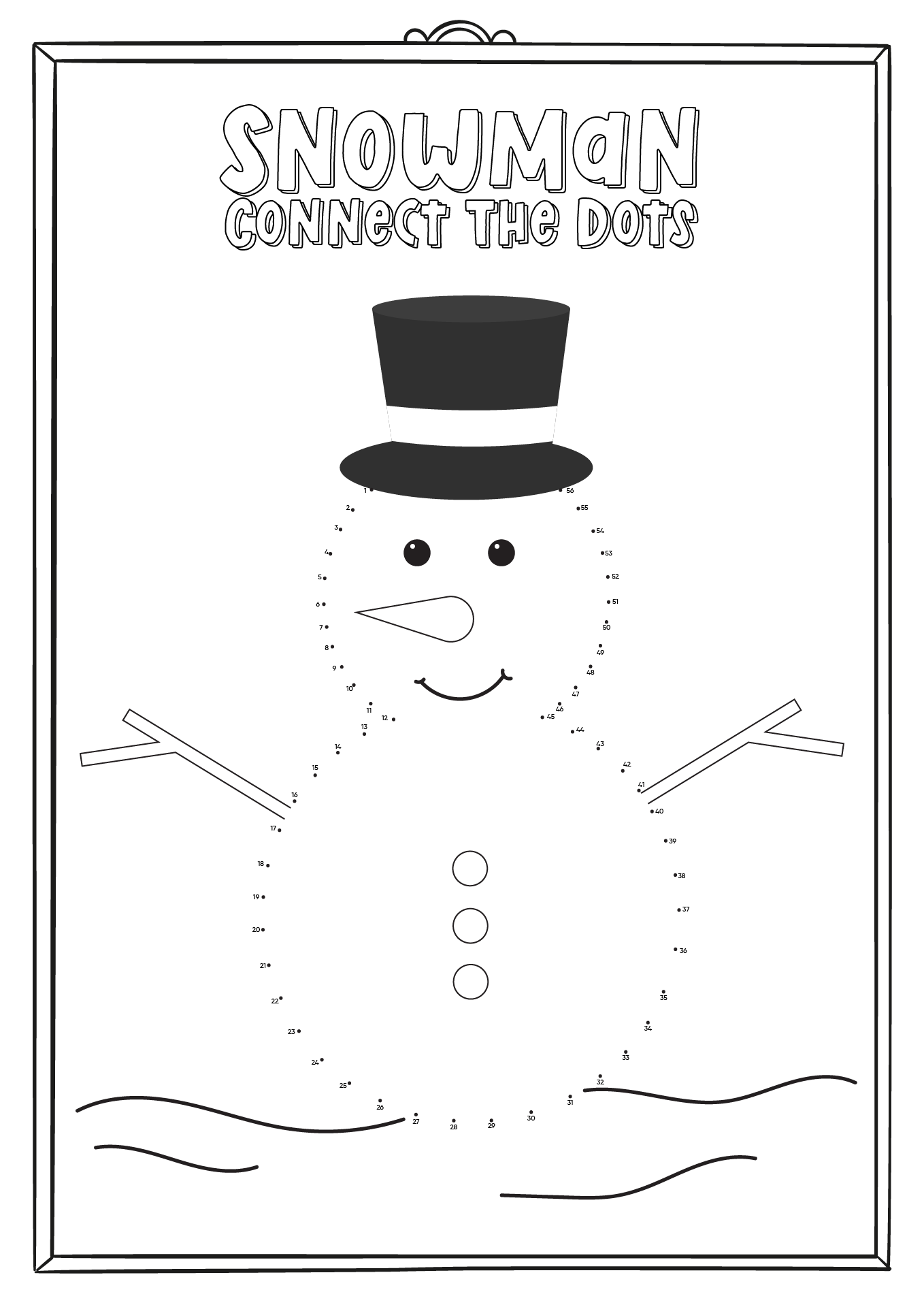 Snowman Connect the Dots Printable Image