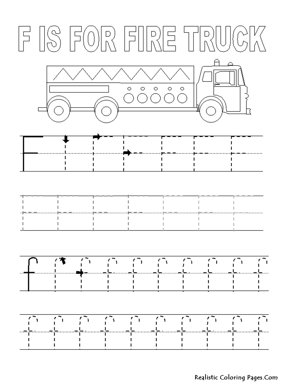 Tracing Letter F Coloring Page