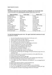 Active and Passive Voice Exercises Worksheets Image