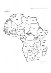 Africa Geography Map Worksheet Printable Image