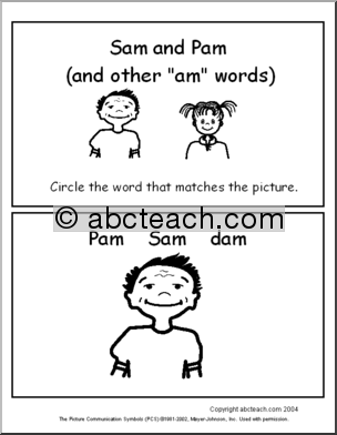 AM Word Family Kindergarten Image