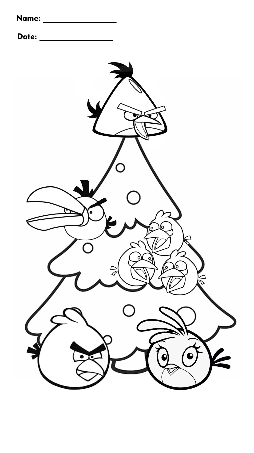 Angry Birds Christmas Coloring Pages Image