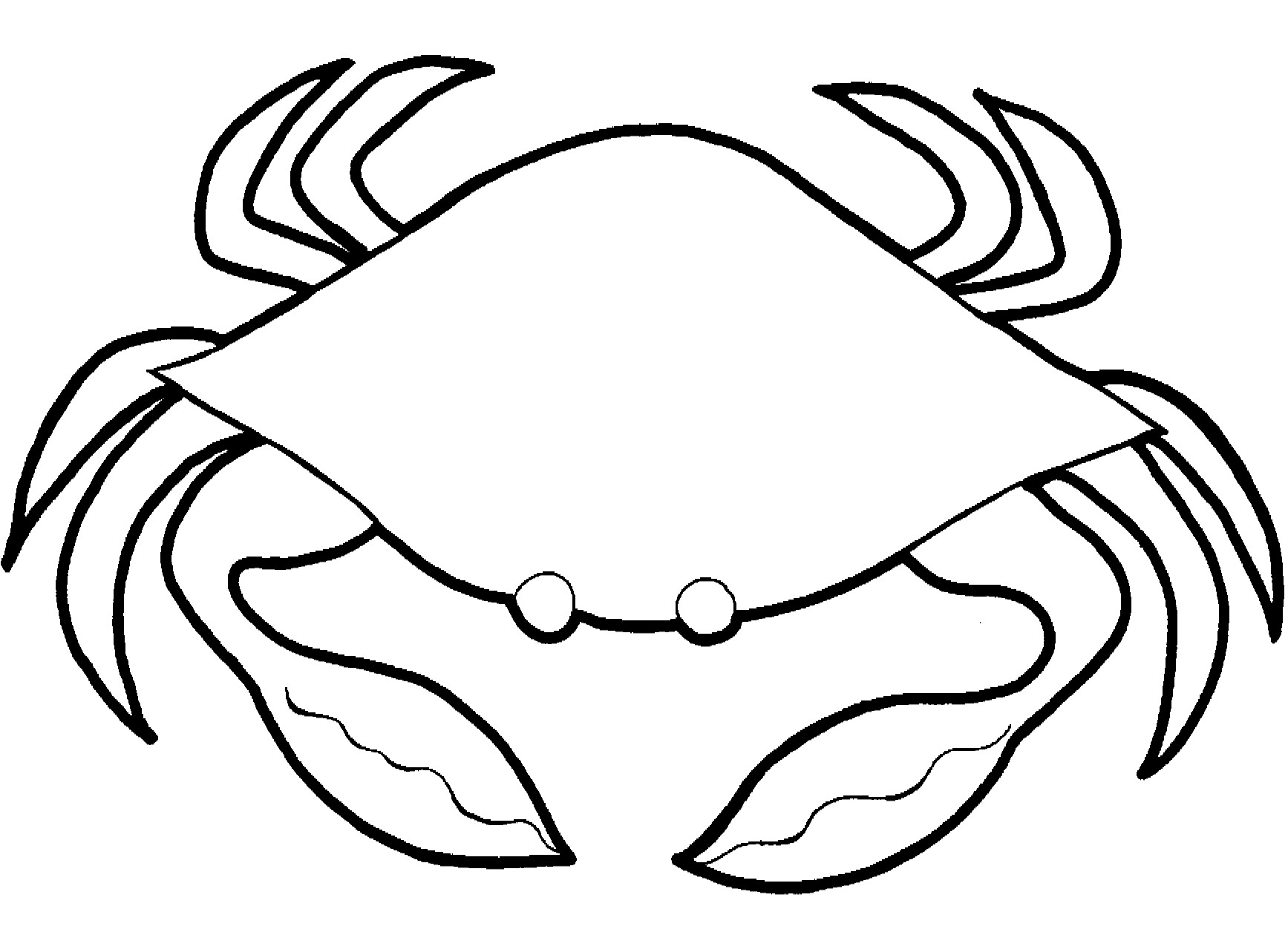Black and White Coloring Page Crab Image