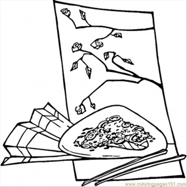Chinese Food Coloring Pages Printable Image