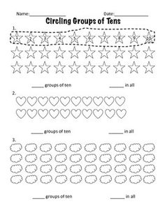 Counting Groups of Tens Worksheets Image