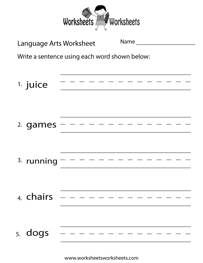 Free Printable Language Arts Worksheets Image