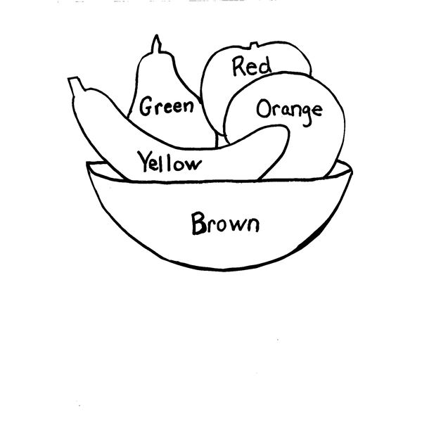 Fruit Color by Number Coloring Pages for Preschool Image