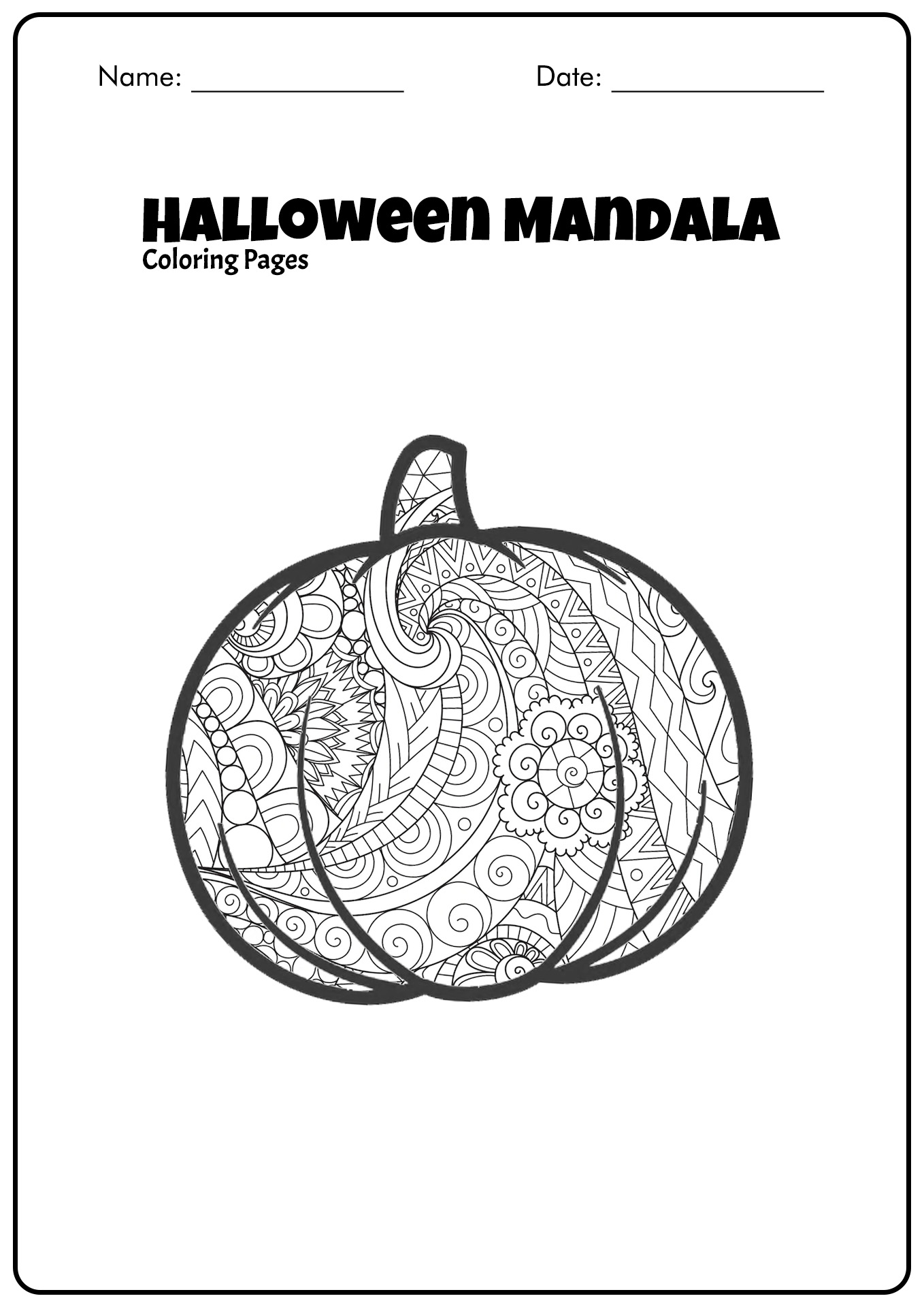 Halloween Mandala Coloring Pages