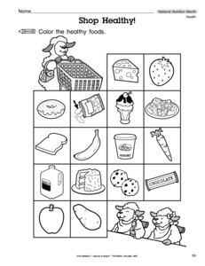 Kindergarten Health Worksheets Nutrition