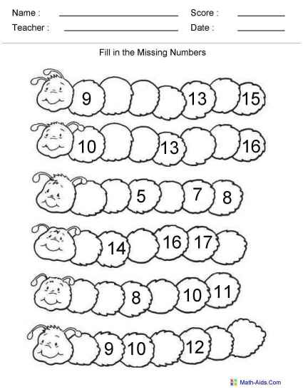 Kindergarten Numbers 11-20 Worksheets Image