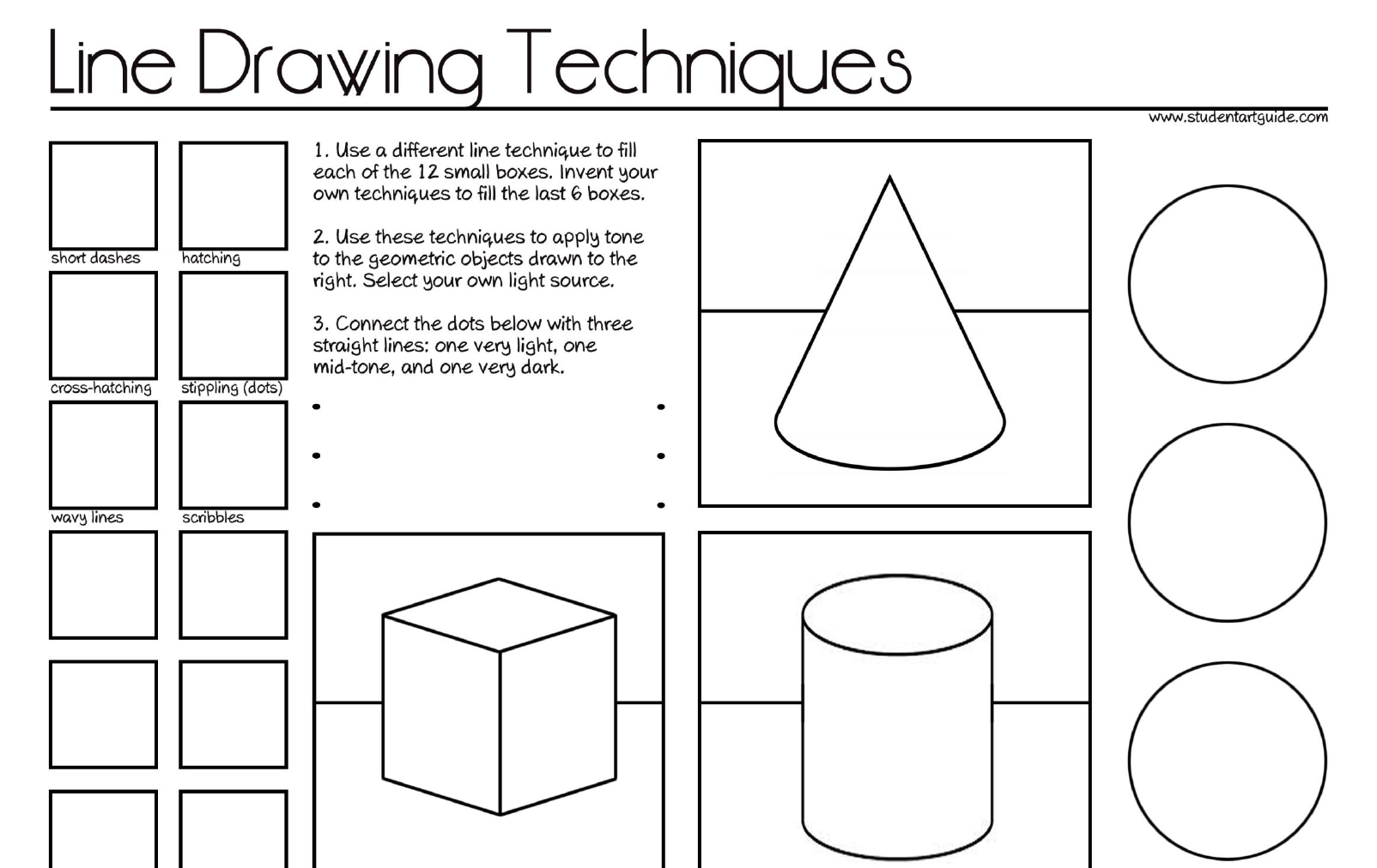 Line Drawing Techniques Worksheet Image