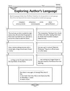 Literary Devices Worksheet Image