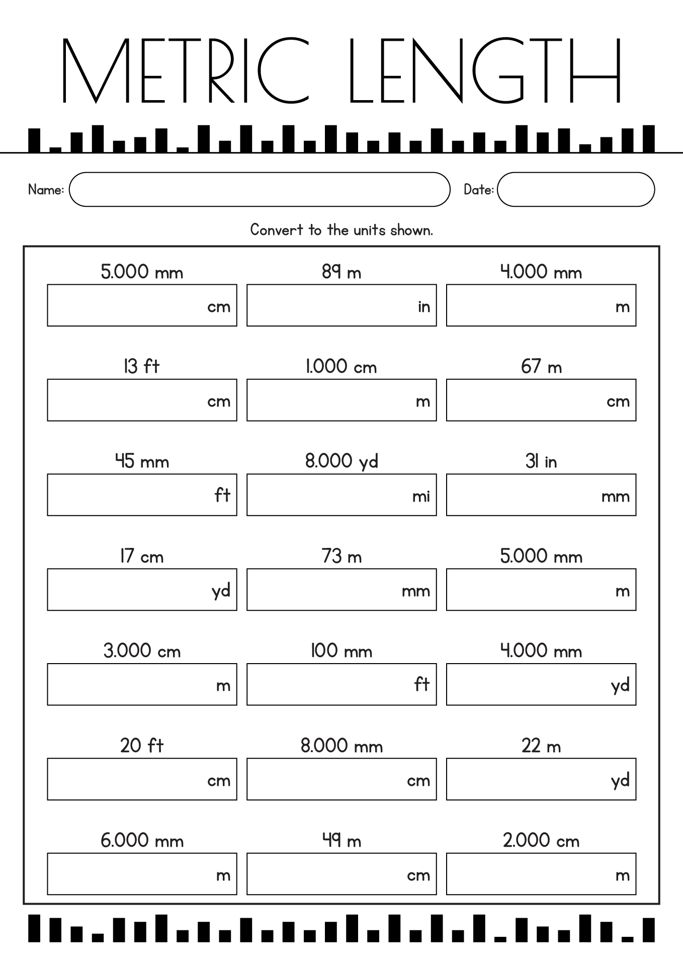 12 Metric Length Worksheets Worksheeto