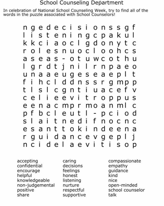 Word Searches Free Printable Middle School