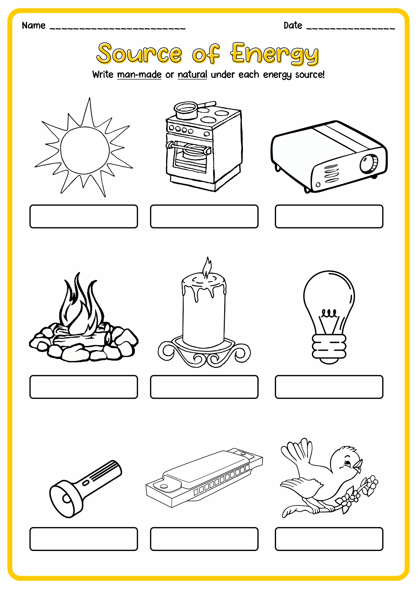Science Worksheets Light Energy and Heat Image