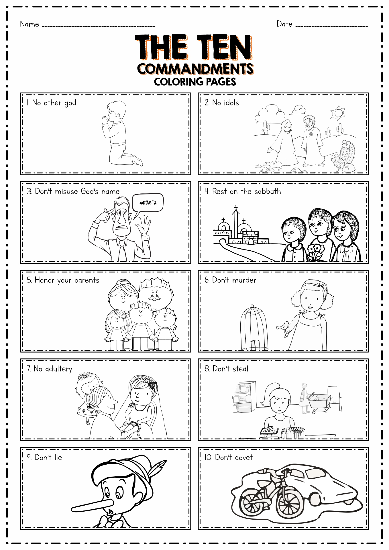 Ten Commandments Coloring Pages Printable Ten Commandments Coloring Pages Printable