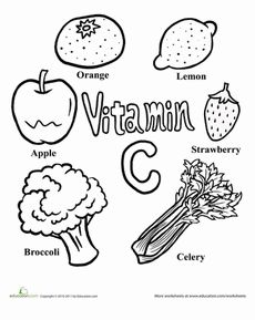Vitamins Healthy Food Worksheets Printable Image