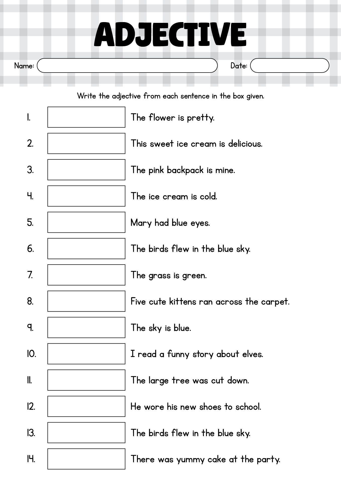 15 Nouns And Adjectives Worksheets Worksheeto