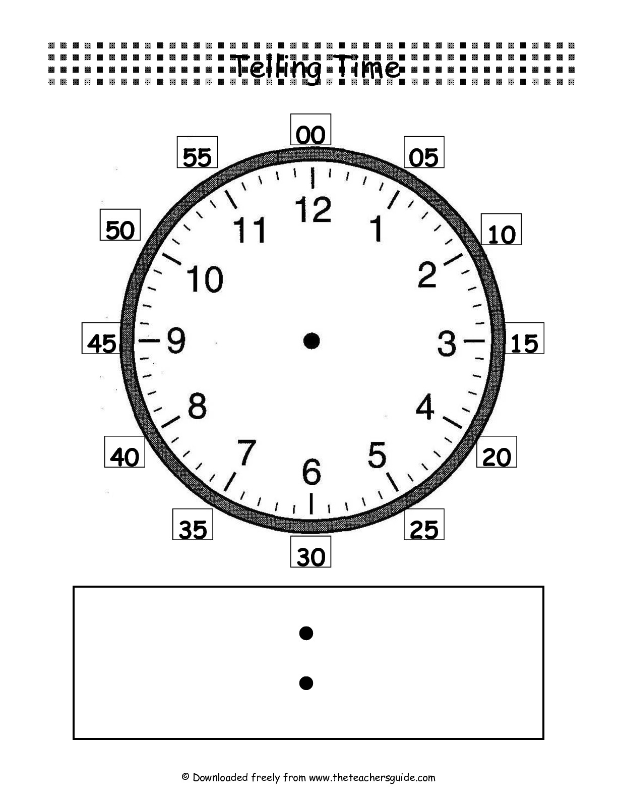 Digital Clock Faces Worksheet