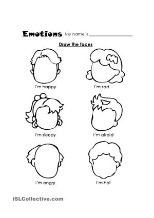 Feelings Emotions Worksheet Kids Image