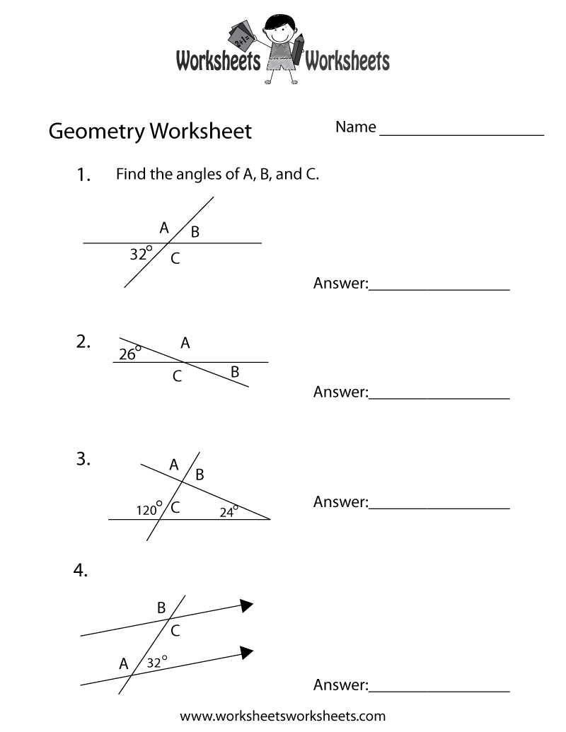 Geometry Angles Worksheet Image