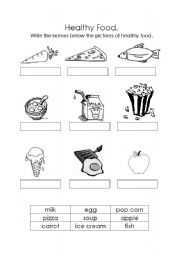 Healthy Food Worksheets Printable