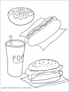 Junk Food Coloring Pages Image