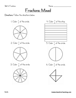Mixed Fractions Worksheet 3rd Grade Image