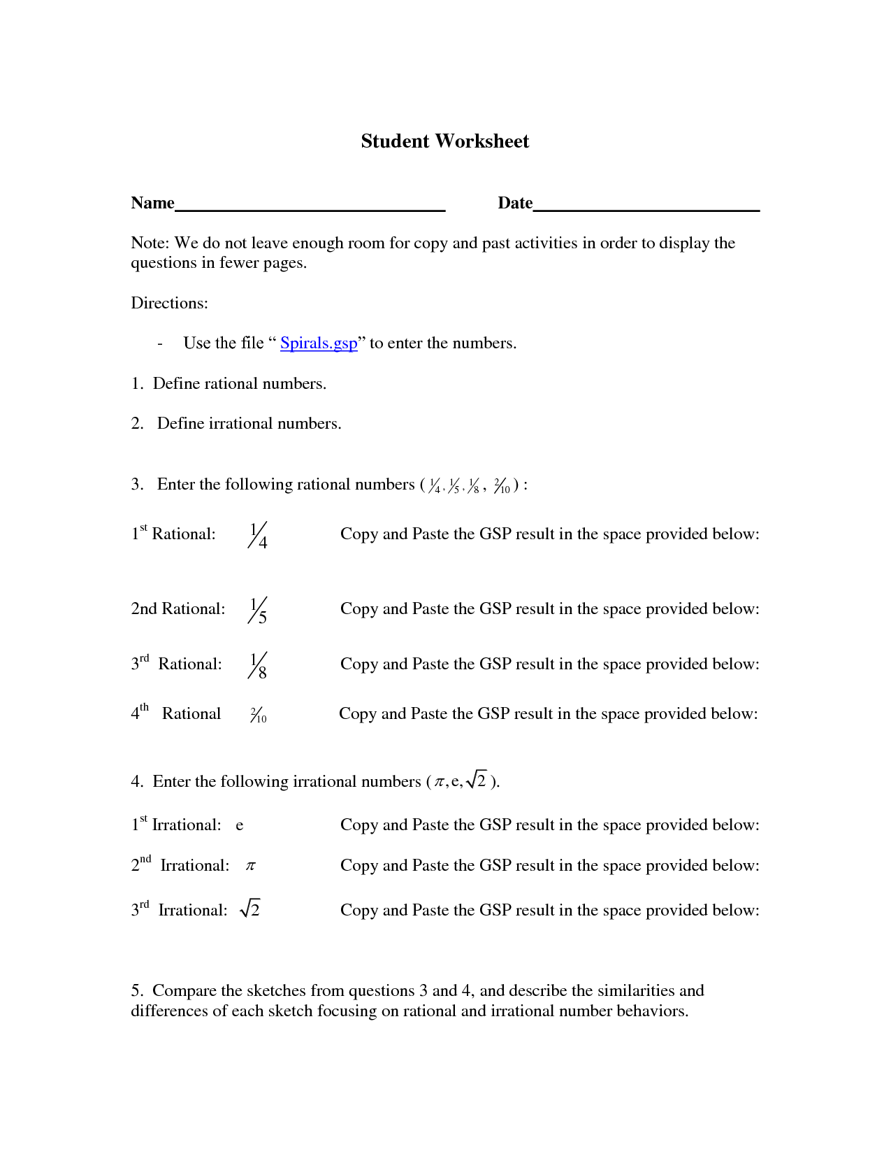 Comparing And Ordering Rational Numbers Worksheet Pdf Grade 6