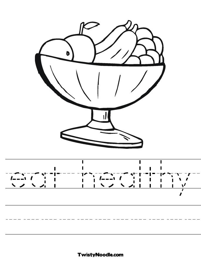 Printable Healthy Eating Worksheet Image