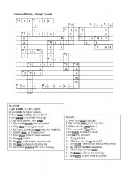 Simple Crossword Puzzle Worksheets Image