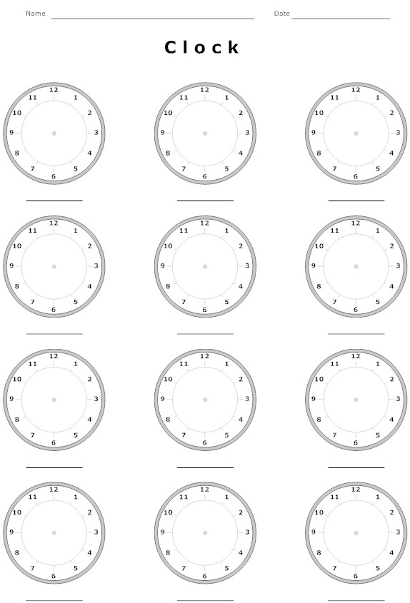 Time Clock Worksheets Image