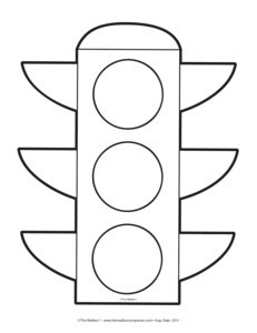 Traffic Stop Light Coloring Page Image