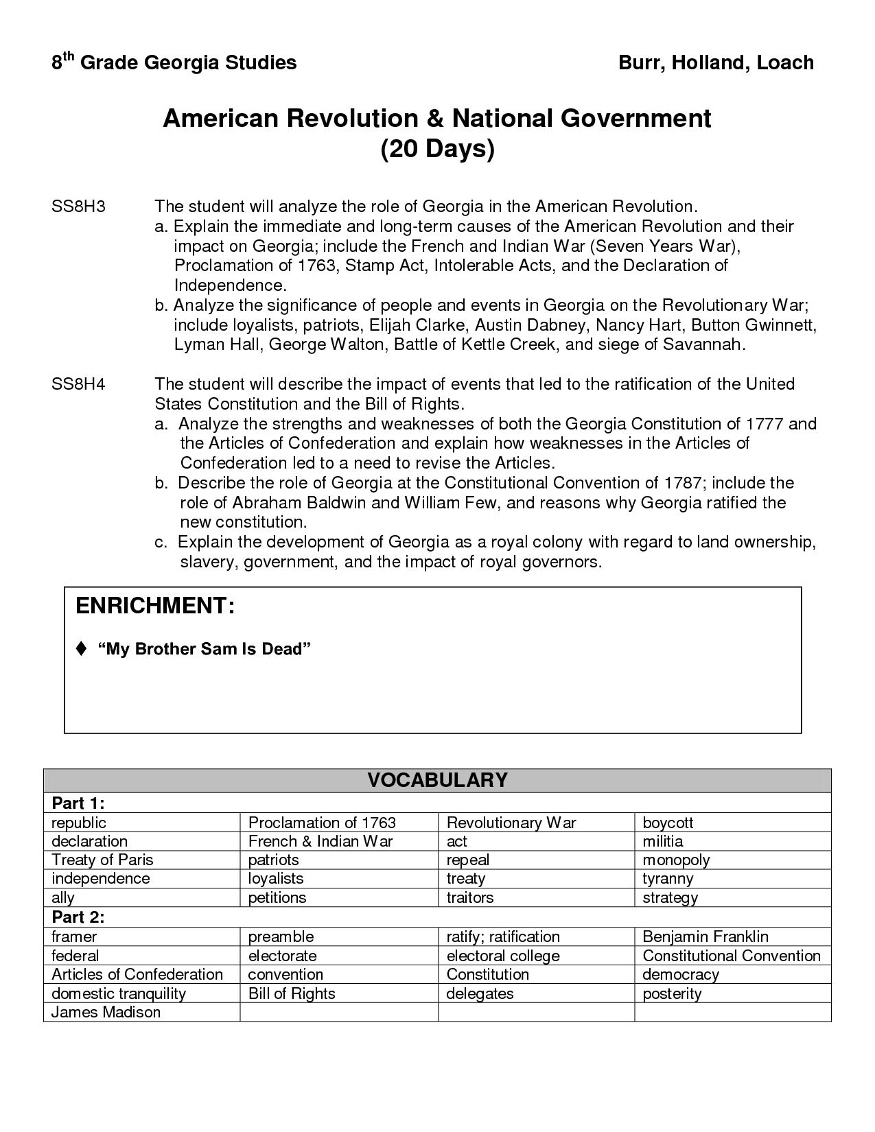 8th Grade Science Requirements