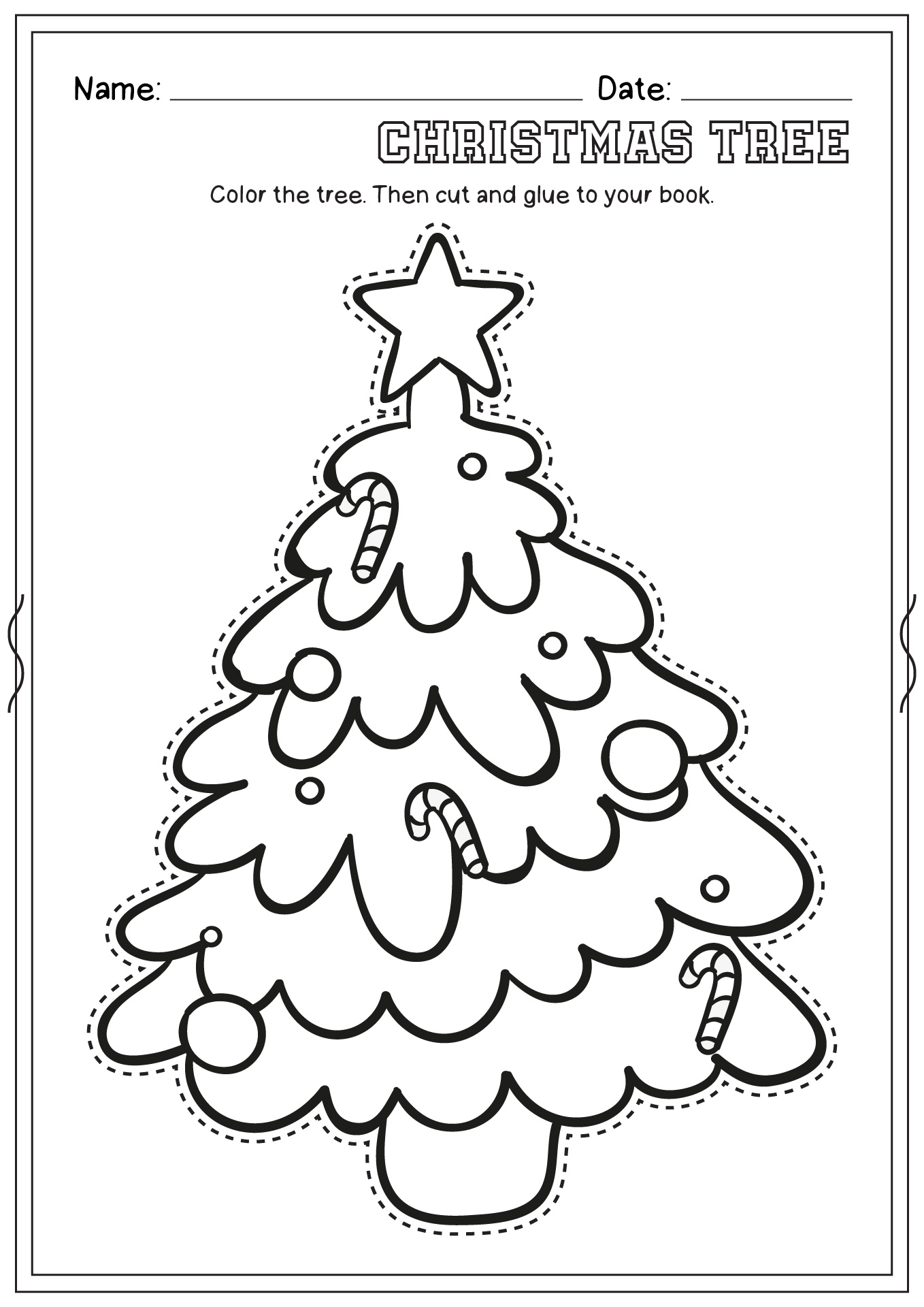 Christmas Tree Pre-K Worksheet