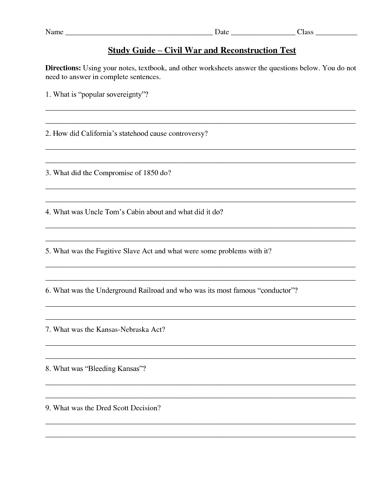 3 5 Compromise Worksheet and Questions