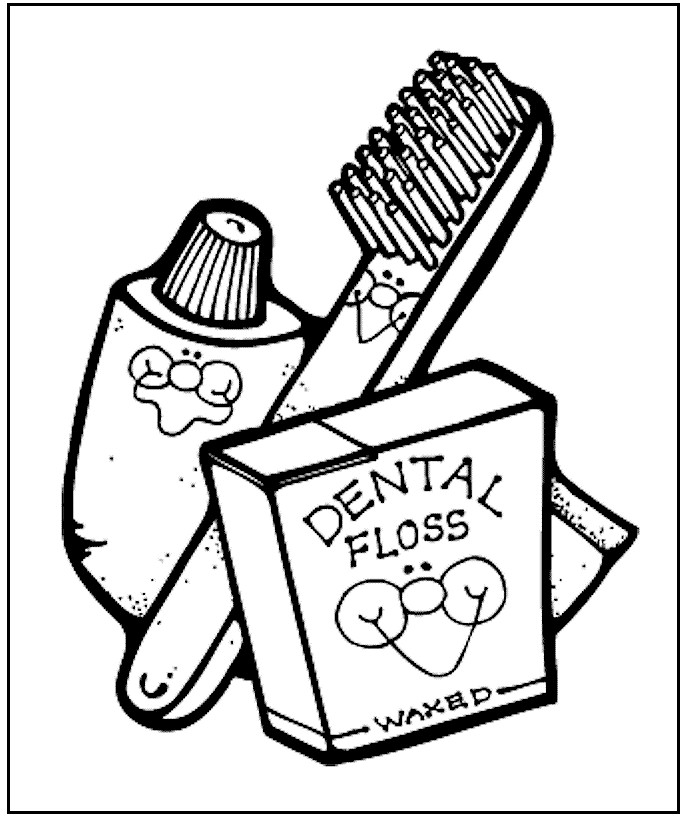 Dental Health Coloring Page Image