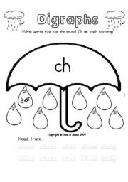 Digraph CH Worksheets Printable