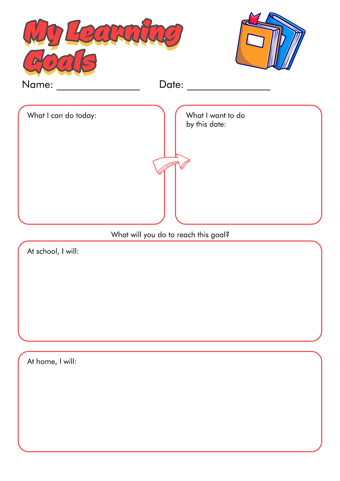 Elementary Student Goal Sheets Image